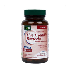 HB Herbal Probiotics Strawberry Chewing Tablets for Intestinal Care 120 Tablets