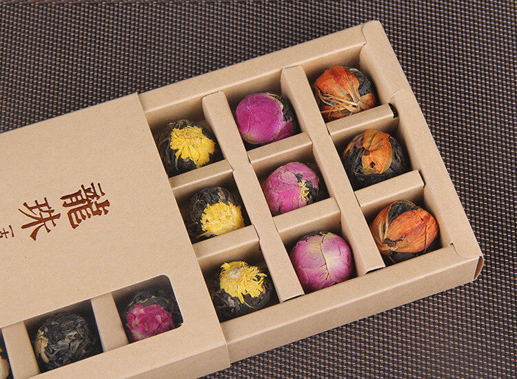 Floral Yunnan Pu'er Raw Tea Dragon Ball Lily Rose Jasmine Peony Flower Tea