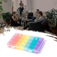 28 Grid Rainbow Medicine Box One Week Pill Box Classification Medicine Holder