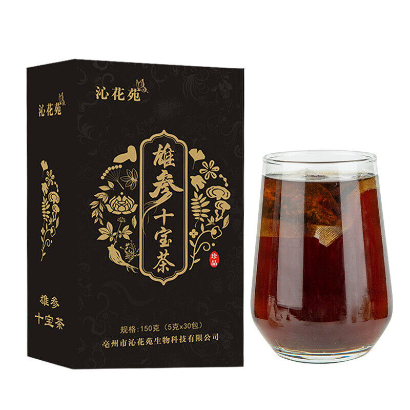 Thé au ginseng dix trésors Huang Jing thé aux fleurs mâles d'Eucommia