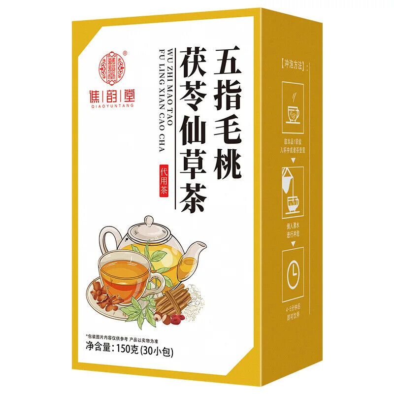Five Finger Peach Poria Cocos Xiancao Tea Healthy Herb Tea Bag 150g/5.29oz