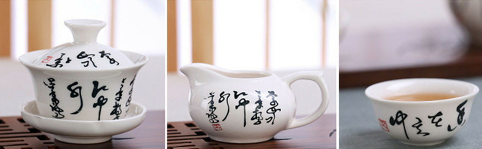 10 Pcs High Quality Elegant Gaiwan Teapot Kettle Porcelana China Kung Fu Tea Set
