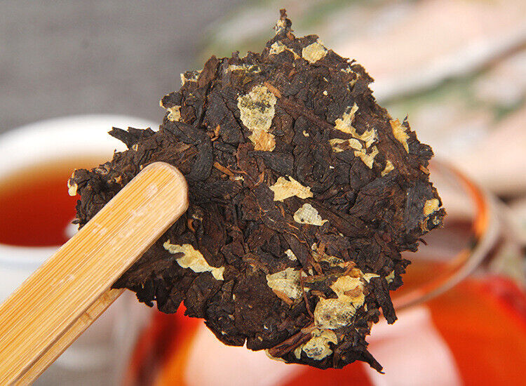 HelloYoung 100g Pu'er Ripe Tea Jasmine Ripe Tea Cake 普洱熟茶茉莉花普熟茶饼三级普洱+茉莉 陈香花香小茶饼