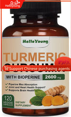 Triple Strength Turmeric Curcumin Capsules with Ginger and Bio pepper 2600mg