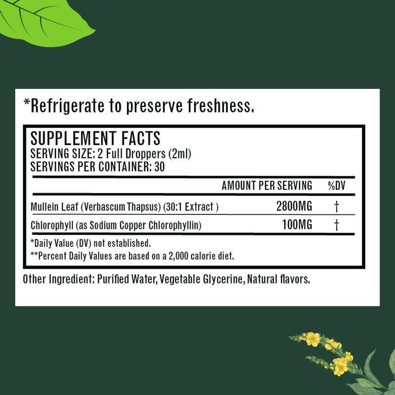 Mullein Leaf Extract Drops Health Care All-natural Ingredients