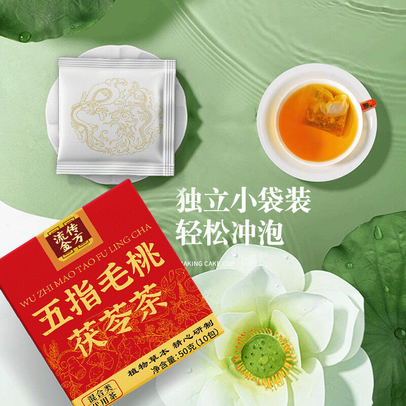Five Fingers Peach Poria Tea Triangular Bag Dampness Nourishing Tea