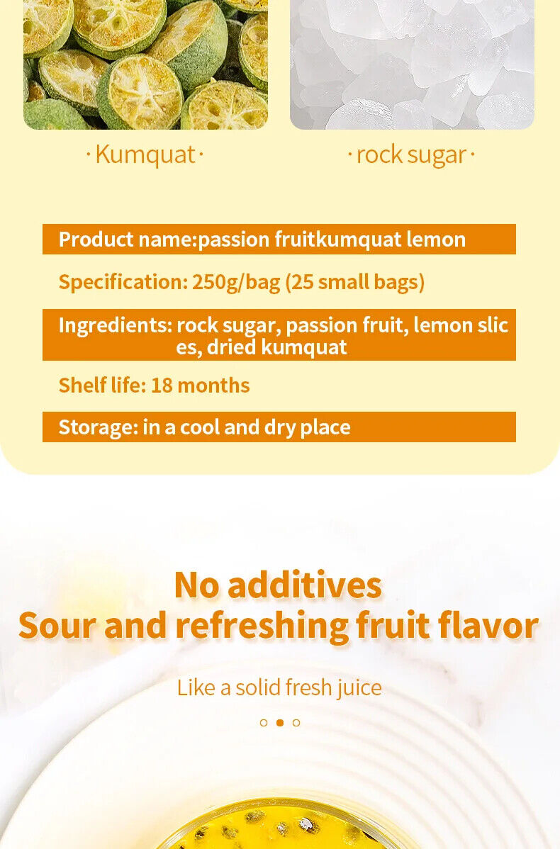 Passion Fruitkumquat Lemon Tea Honey Freeze-dried Fruit Cold Brewing Tea 250g