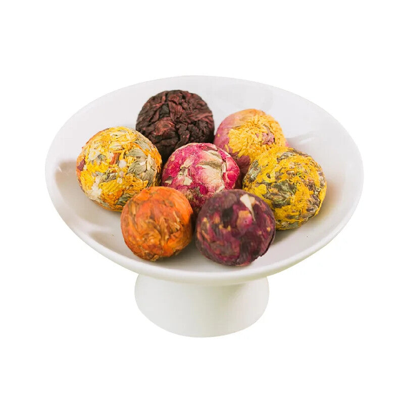Pu'er Rose Jasmine Sugar Free Roselle Dragon Ball Loose Flower Tea Balls 20PCS