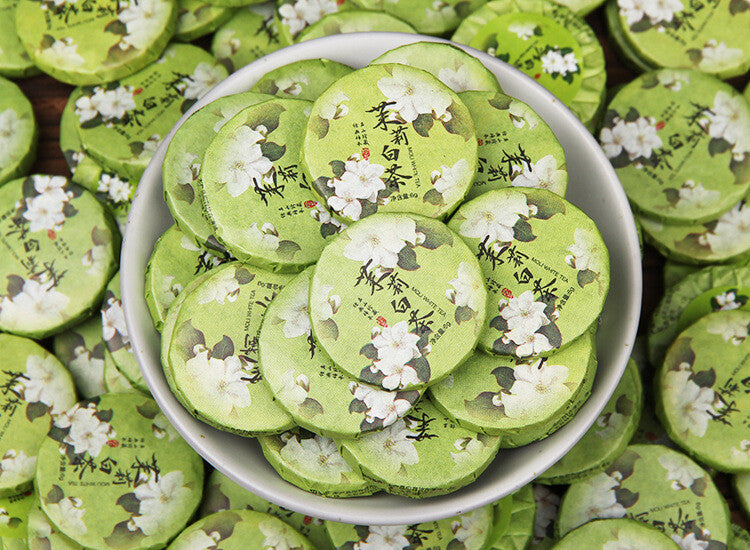 Yunnan Old White Tea White Tea Jasmine Flower Tea Premium Compressed Tea Cakes