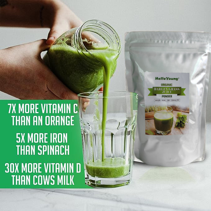 HelloYoung 100% Natural Health Care Organic Barley Grass Juice Powder