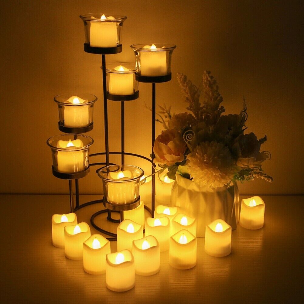 24x LED Flameless Tea Light Tealight Candle Wedding Decoration Battery Included
