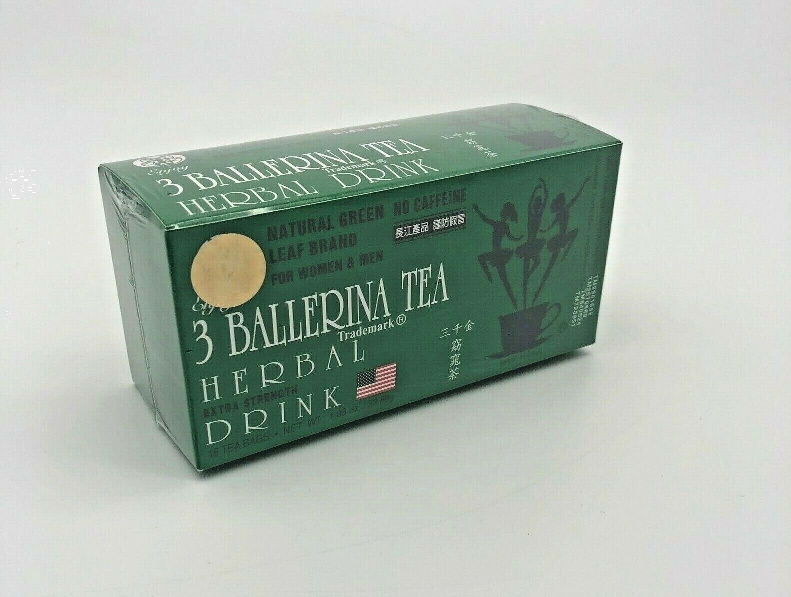 3 BALLERINA HERBAL TEA EXTRA STRENGTH 18 BAGS SLIM DIET TEA NATURAL