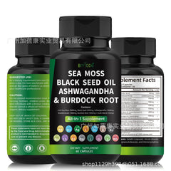 Organic Certified Sea Moss Capsules - Irish Sea Moss Bladderwrack Burdock Root