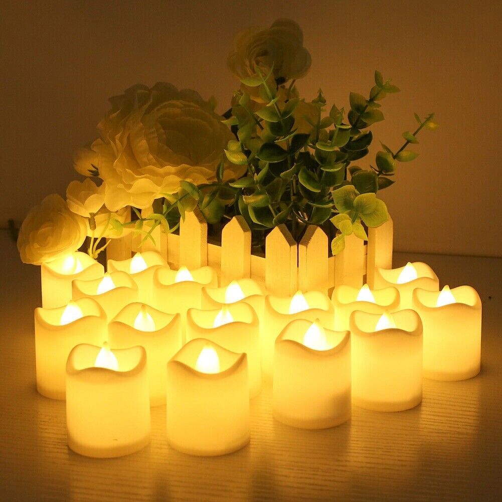 24x LED Flameless Tea Light Tealight Candle Wedding Decoration Battery Included