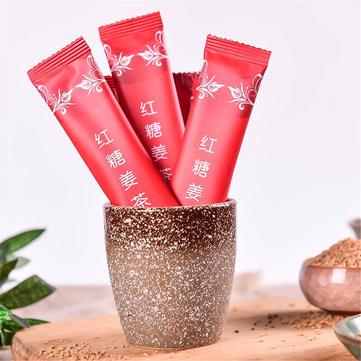 HelloYoung1-50 pcs Sweet Brown Sugar Ginger Tea Candy Instant Tea Women Health Care Nourishing Black Tea