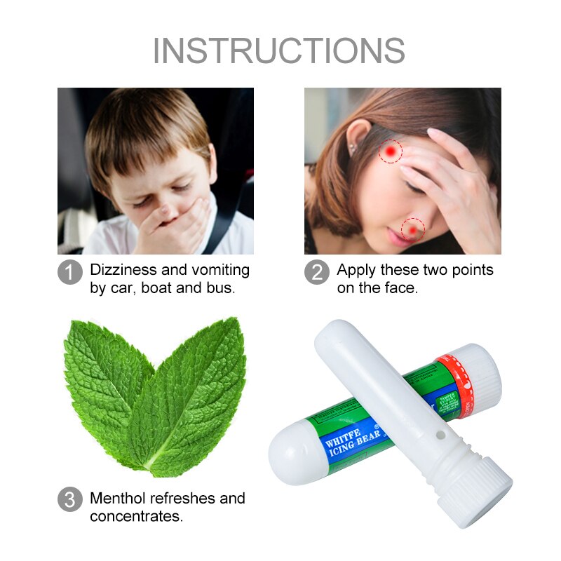 1Pc Motion Nasal congestion Cool Cream  Refresh Relaxation Headache Aroma Nose Massage Stick Herbal Ointment P0057