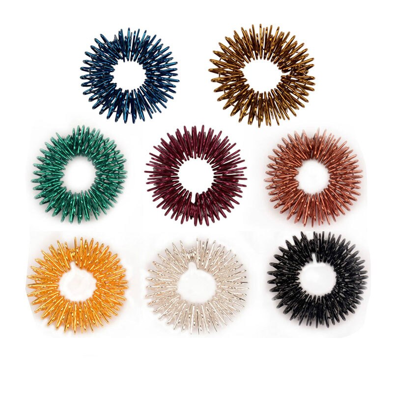 10pcs/lot  Finger Massage Ring Stimulate Elastic Hand Acupuncture Circle Body Massage Health Care Blood Circulation Stress Relax