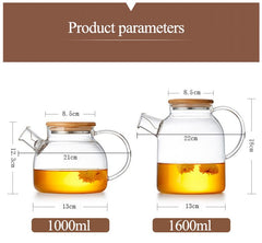 2Sizes Good Clear Borosilicate Glass Teapot With 304 Stainless Steel Infuser Strainer Heat green Tea Pot Tool Kettle Set