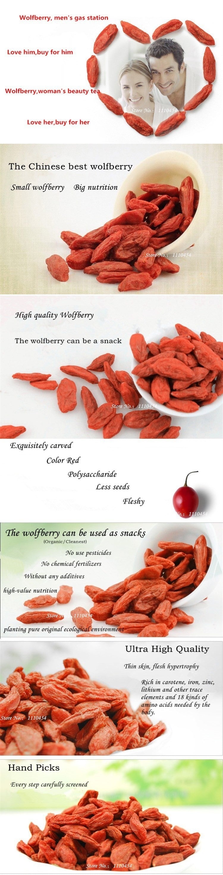 HelloYoungChinese 100g Natural Goji Berry Tea Wolfberry Goji Berries Herbal Tea Green Food Gouqi