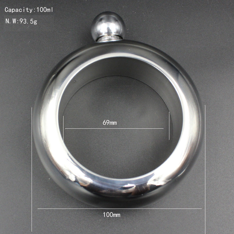 Bangle Bracelet Hip Flask Portable Round Chic Elegant Wine Mixed Bottle 3.5 oz Whiskey Vodka Alcohol Drinkware