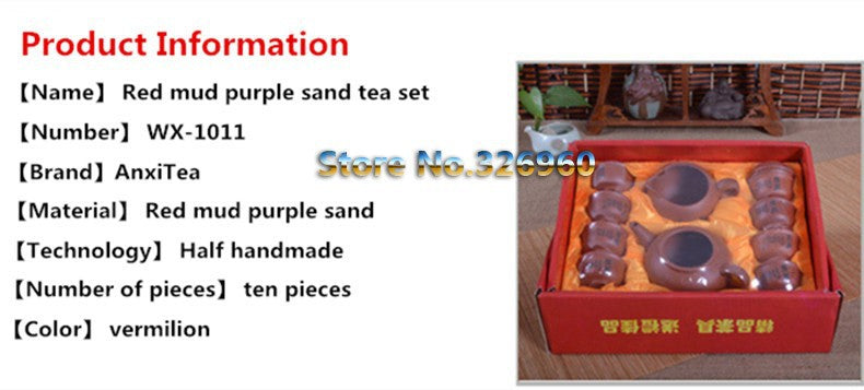 CJ237 China High-grade Purple Sand Tea Set Purple Clay Kung Fu Tea Set Teapot Purple Grit Teapot Teacup Handmade Ceramic Tea Set
