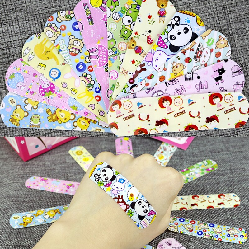 50Pcs Children Dreathable Waterproof Wound Patch Waterproof Bandage Cartoon Cute Band-Aid Hemostatic Adhesive Medical Band-aid