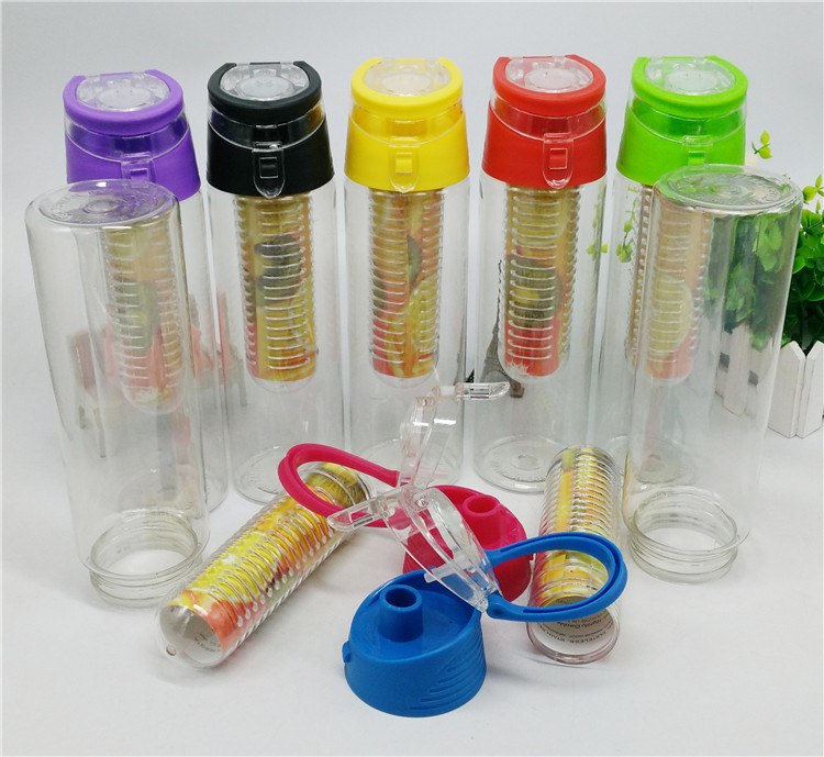 HELLOYOUNG 800ml Fruit Infusing Infuser Water Bottle Sports Lemon Juice Bottle Flip Lid For Camping Travel Outdoor Water Bottle