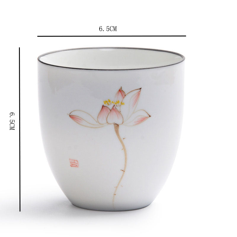 6 PCS/LotTraditional Chinese Tea Cup Ceramic Advanced Porcelain Tea Set Accessories Teacups Drinkware Dropshipping