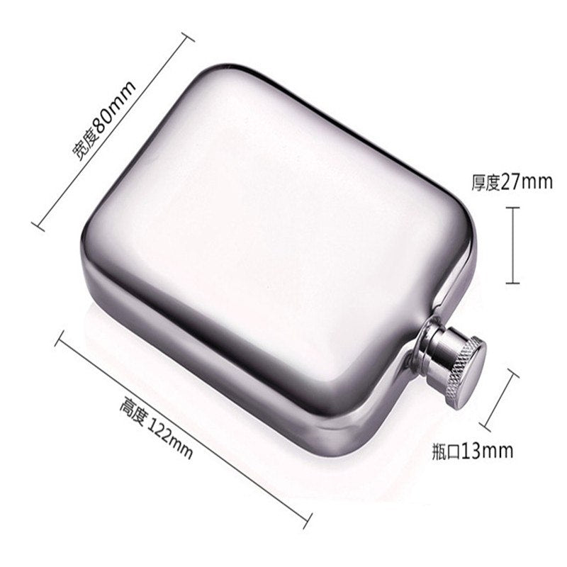 1pc 6 oz Square Wine Pot Camping Flagon Hip Flask Stainless Steel Wine Pot
