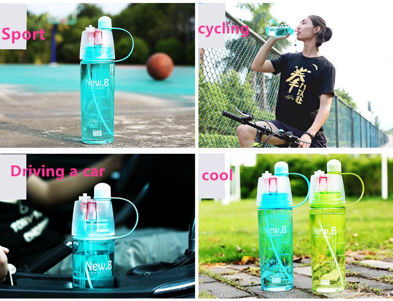 CJ129 Water bottle sport Spray bottle Cycling outdoor Moisturizing shaker Transparent Travel Plastic Water Camping Drinkware