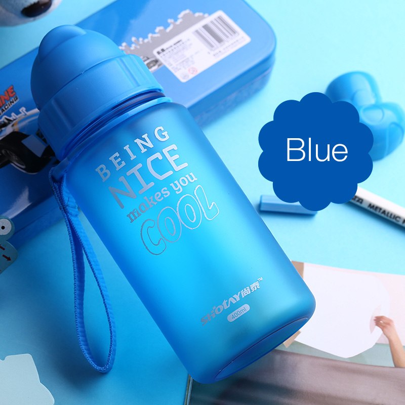 HELLOYOUNG 400ML Baby Water Bottle Kid Bottles Plastic Sports Water With Straw Child drinking bottle For water bottle leakproof