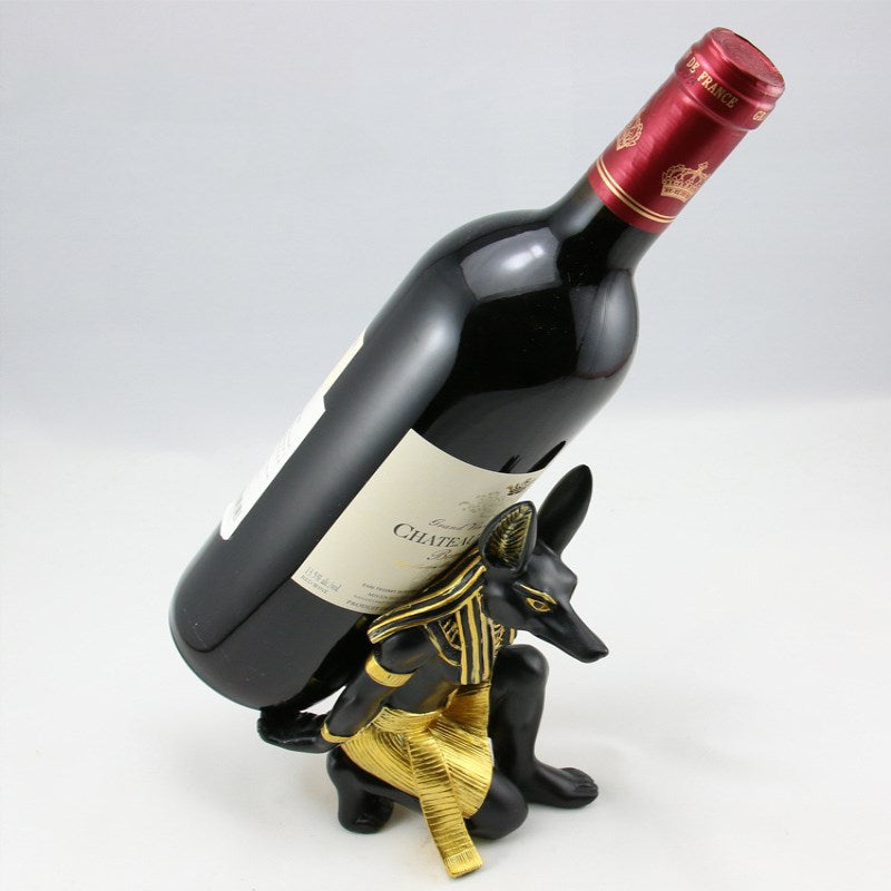 Resin Anubis God Wine Rack Best Wine Bottle Holder Animal Egyptian Dog God Wine Stand Accessories Home Bar Decor