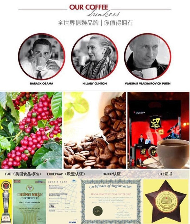 HelloYoungVietnam Instant G7 Coffee 100% Imported Original Packaging Hot Sale Black COFFEE