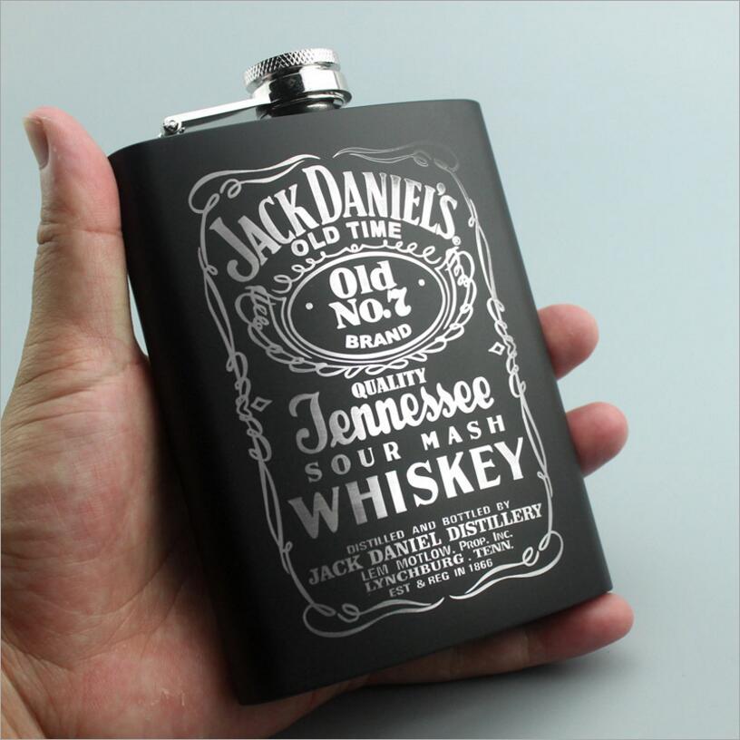 8OZ Ounce Elvis Skull KGB Godfather Stainless Steel Black Whiskey Vodka Hip flask Portable Flagon Alcohol Bottle