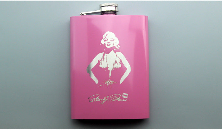 Rose Pink 8oz Hip Flask Women Portable Stainless Steel Flagon Pocket Flask For Whiskey With Gift Box
