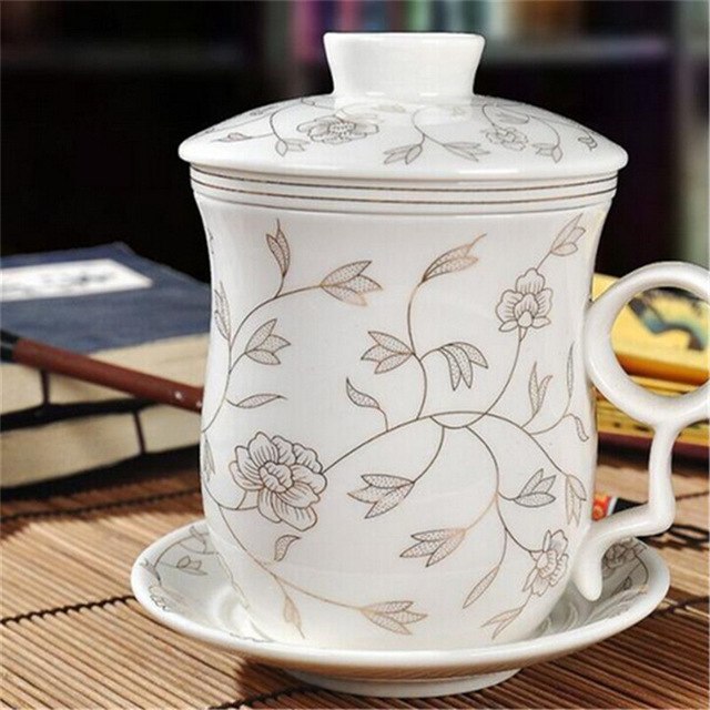 CJ190 Tea set Include 1 Pot and 1 Cup filter 1 cup cover and 1 Coaster High quality elegant gaiwan, Beautiful  teapot kettle