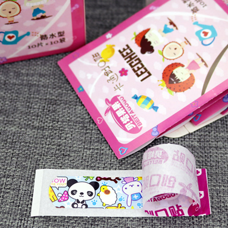 50Pcs Children Dreathable Waterproof Wound Patch Waterproof Bandage Cartoon Cute Band-Aid Hemostatic Adhesive Medical Band-aid