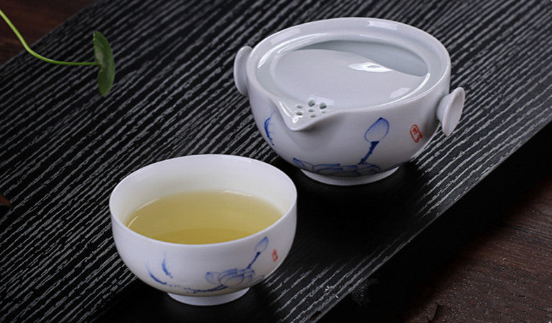 CJ225 Tea set Include 1 Pot 1 Cup, High quality elegant gaiwan,Beautiful and easy kettle teapot Chinese porcelana tea set
