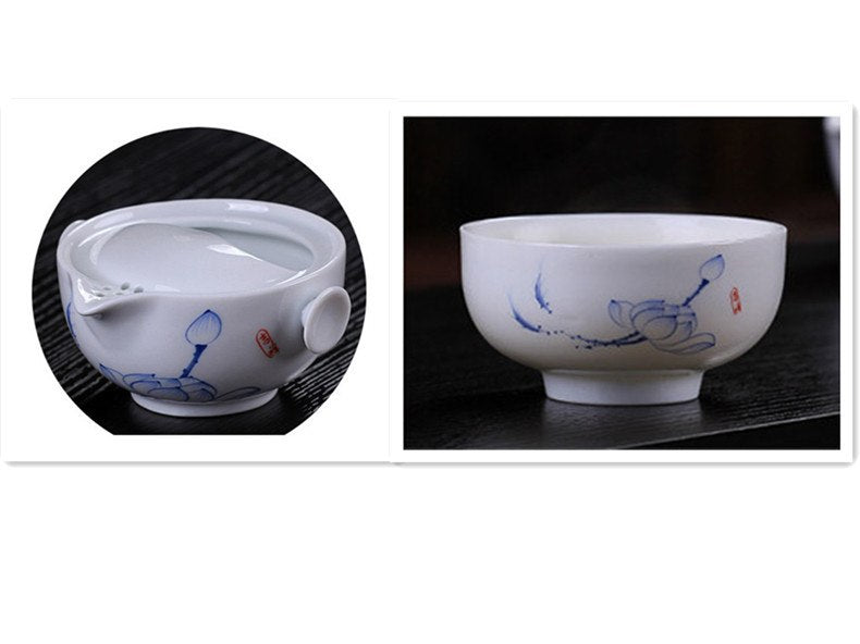 CJ225 Tea set Include 1 Pot 1 Cup, High quality elegant gaiwan,Beautiful and easy kettle teapot Chinese porcelana tea set