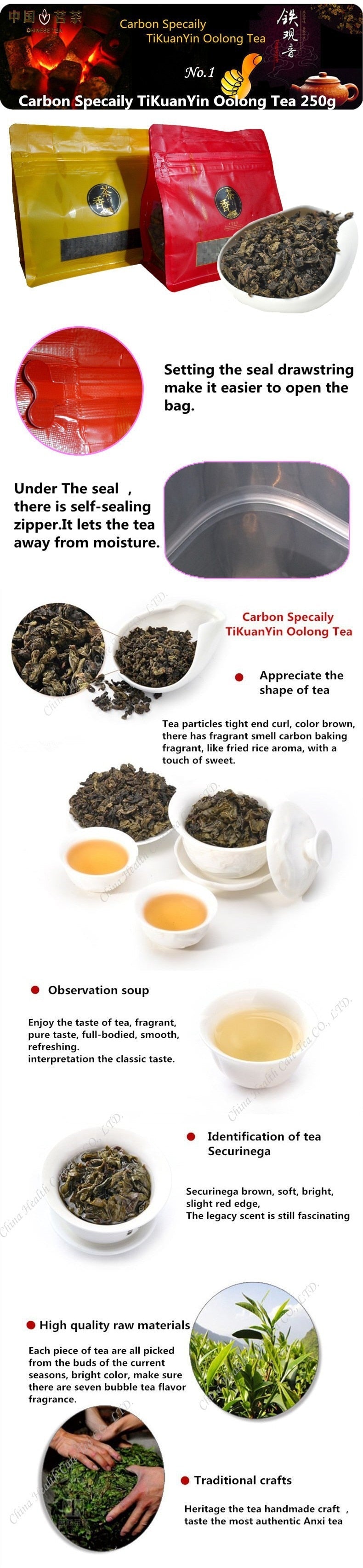 HelloYoung 250g Carbon baked Tieguanyin Tea High Quality Chinese Tikuanyin Tea Oolong Tea
