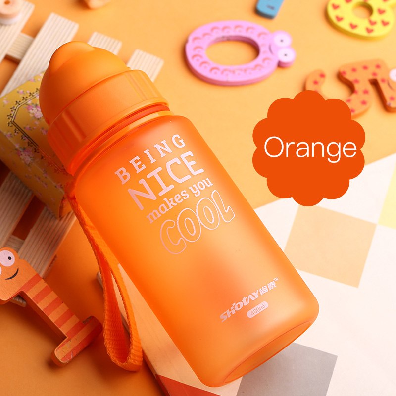 HELLOYOUNG 400ML Baby Water Bottle Kid Bottles Plastic Sports Water With Straw Child drinking bottle For water bottle leakproof