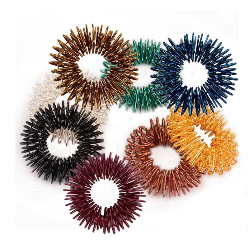10pcs/lot  Finger Massage Ring Stimulate Elastic Hand Acupuncture Circle Body Massage Health Care Blood Circulation Stress Relax