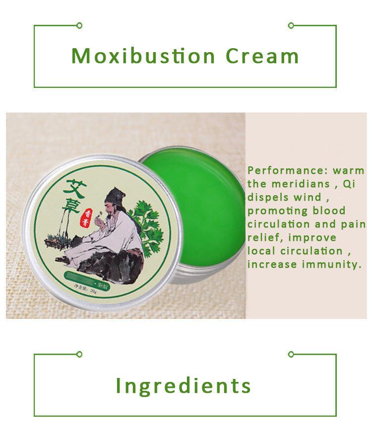 5pcs/lot  Chinese Medicine Herbal Moxa Moxibustion Cream Ointment Balm Relief Arthritis Neck Body Pain Health Care Tsao Mugwort