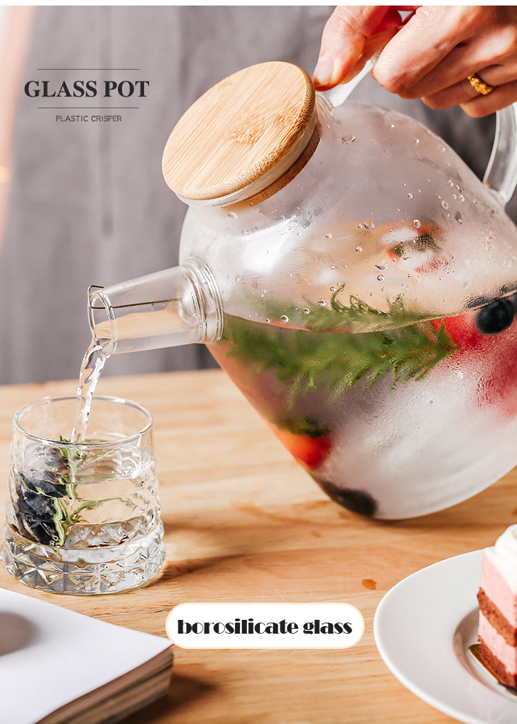 1L/1.6L Big Transparent Borosilicate Glass Teapot Heat-Resistant Large Clear Tea Pot Flower Tea Set Puer Kettle Office Home Tool