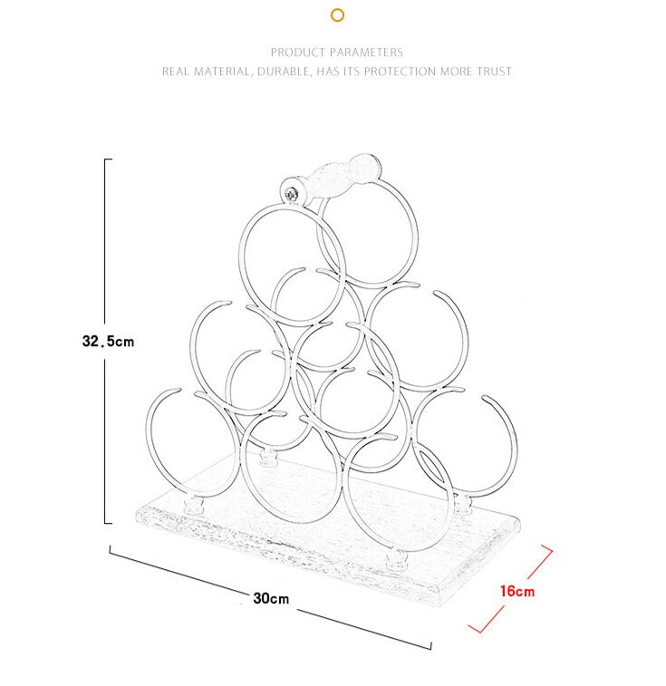 Wine Rack Wine Whiskey Display Shelf Metal 6 Bottle Mount Kitchen Wine Bottle Holder Stand Organizer For Wine Lovers