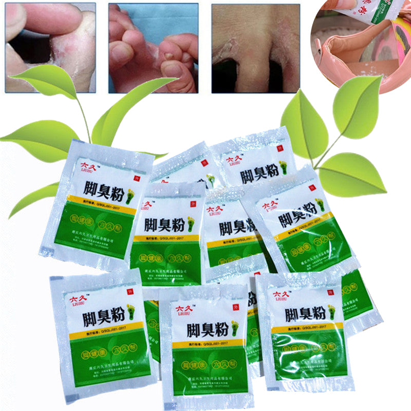 10pcs/lot  Fungal Infections Foot Bath Powder Feet Care Athlete's Foot, Foot Odor, Sweat, Itching, Peeling, Beriberi