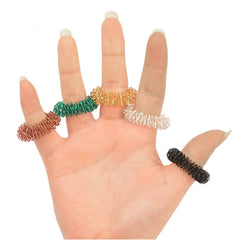 10pcs/lot  Finger Massage Ring Stimulate Elastic Hand Acupuncture Circle Body Massage Health Care Blood Circulation Stress Relax