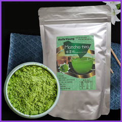 HelloYoung 100% Natural Organic Matcha Powder Culinary Ceremonial Grade 250g/bag Milk Drink Green Tea Dessert Cake Edible Baking Ingredients Ice Cream Tools