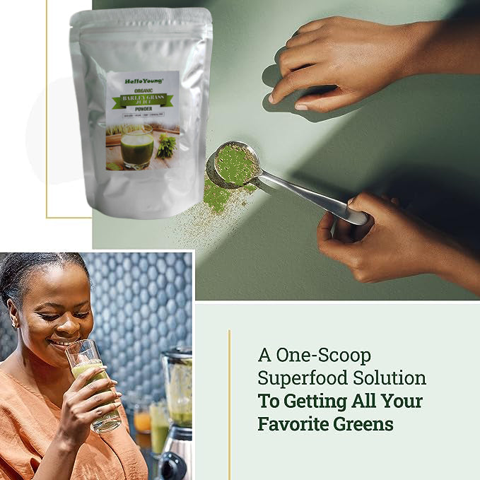 HelloYoung 100% Natural Health Care Organic Barley Grass Juice Powder
