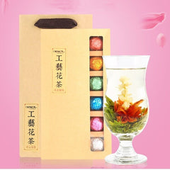 18pcs Blooming Tea Flowers Balls Green Tea Gift Box Handmade Blooming Flower Tea
